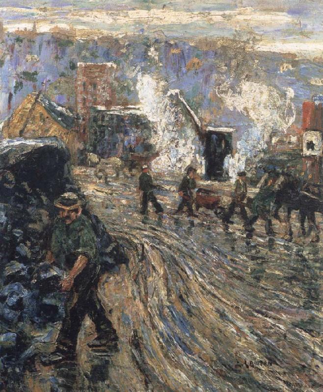 Ernest Lawson Building the New York Norge oil painting art